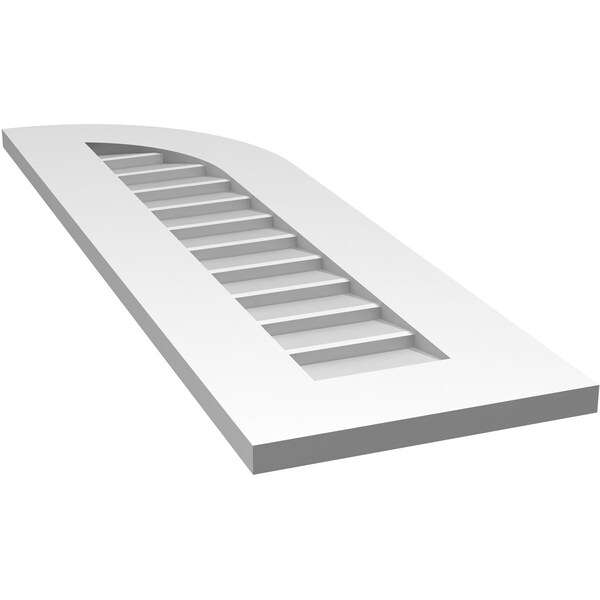 Ekena Millwork Quarter Round Top Right Surface Mount PVC Gable Vent w/ 3-1/2"W x 1"P Standard Frame, 12"W x 38"H - GVPQR12X3801SN