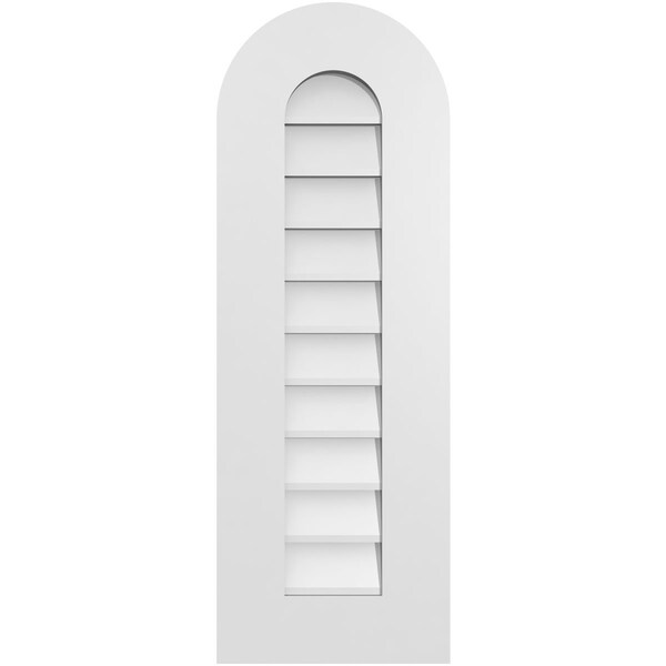 Ekena Millwork Round Top Surface Mount PVC Gable Vent: Non-Functional, w/ 3-1/2"W x 1"P Standard Frame, 12"W x 34"H - GVPRT12X3401SN