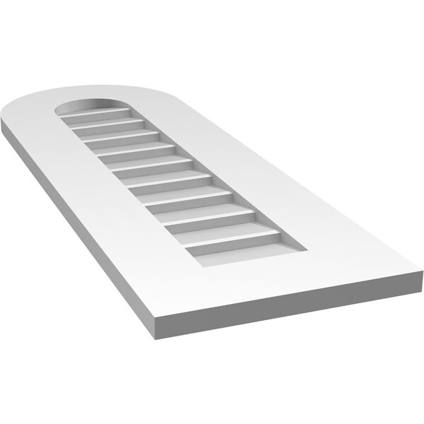 Ekena Millwork Round Top Surface Mount PVC Gable Vent: Non-Functional, w/ 3-1/2"W x 1"P Standard Frame, 12"W x 34"H - GVPRT12X3401SN