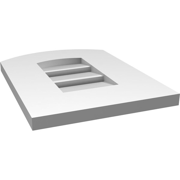 Ekena Millwork Arch Top Surface Mount PVC Gable Vent: Non-Functional, w/ 3-1/2"W x 1"P Standard Frame, 12"W x 14"H - GVPAR12X1401SN