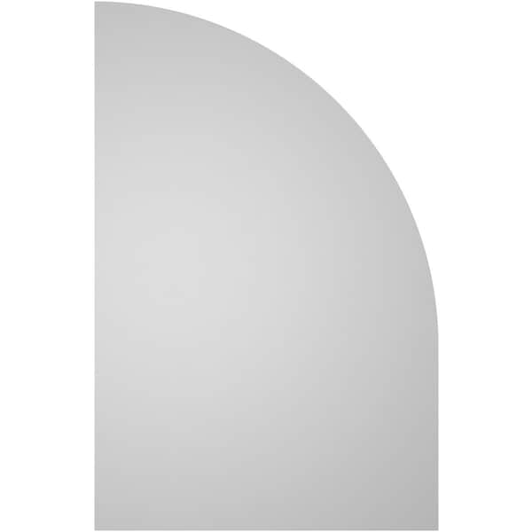 Ekena Millwork Quarter Round Top Left Surface Mount PVC Gable Vent w/ 3-1/2"W x 1"P Standard Frame, 26"W x 40"H - GVPQL26X4001SN