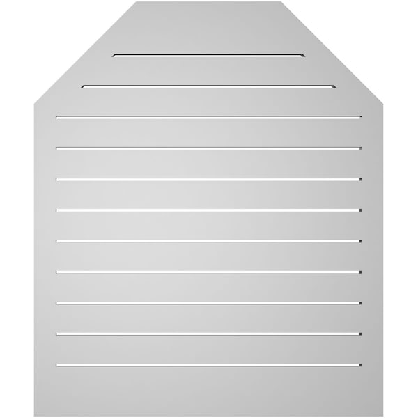 Ekena Millwork Octagonal Top Surface Mount PVC Gable Vent w/ 2"W x 2"P Brickmould Sill Frame, 32"W x 38"H - GVPOT32X3803SF