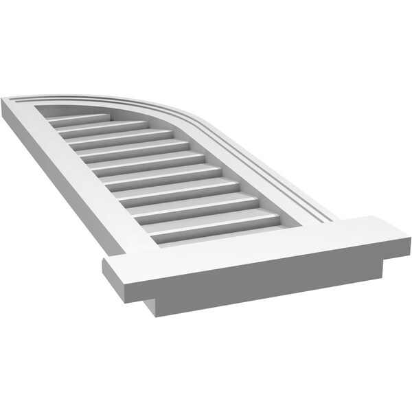 Ekena Millwork Quarter Round Top Right Surface Mount PVC Gable Vent w/ 2"W x 2"P Brickmould Sill Frame, 12"W x 34"H - GVPQR12X3403SF