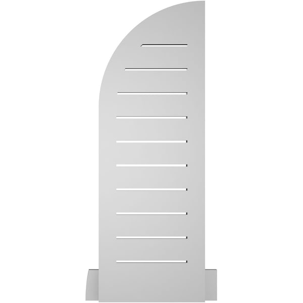 Ekena Millwork Quarter Round Top Right Surface Mount PVC Gable Vent w/ 2"W x 2"P Brickmould Sill Frame, 12"W x 34"H - GVPQR12X3403SF