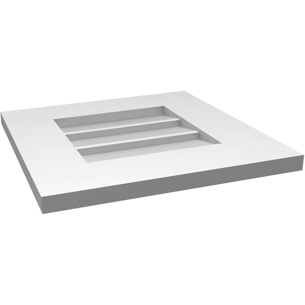 Ekena Millwork Vertical Surface Mount PVC Gable Vent: Non-Functional, w/ 3-1/2"W x 1"P Standard Frame, 16"W x 16"H - GVPVE16X1601SN
