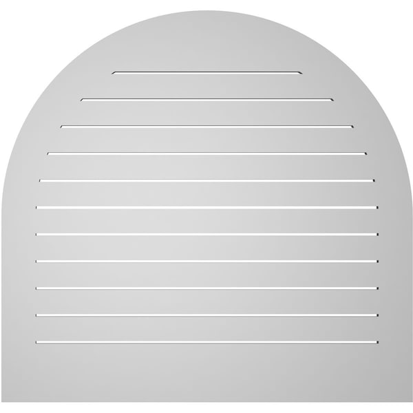 Ekena Millwork Round Top Surface Mount PVC Gable Vent: Functional, w/ 3-1/2"W x 1"P Standard Frame, 42"W x 40"H - GVPRT42X4001SF