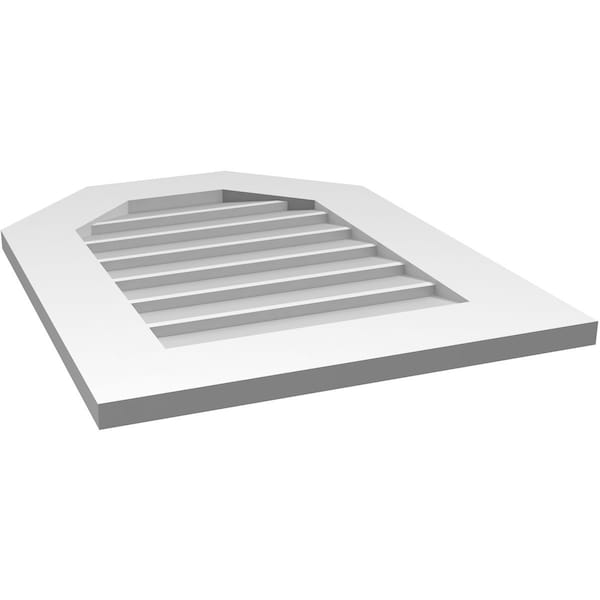 Ekena Millwork Octagonal Top Surface Mount PVC Gable Vent w/ 3-1/2"W x 1"P Standard Frame, 20"W x 26"H - GVPOT20X2601SN