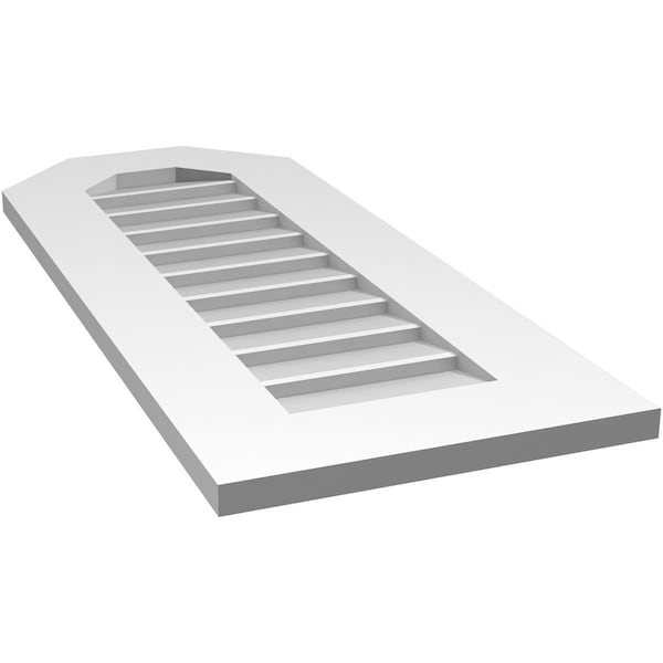 Ekena Millwork Octagonal Top Surface Mount PVC Gable Vent w/ 3-1/2"W x 1"P Standard Frame, 14"W x 34"H - GVPOT14X3401SN