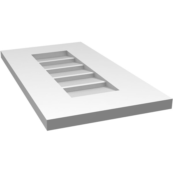 Ekena Millwork Vertical Surface Mount PVC Gable Vent: Non-Functional, w/ 3-1/2"W x 1"P Standard Frame, 12"W x 22"H - GVPVE12X2201SN