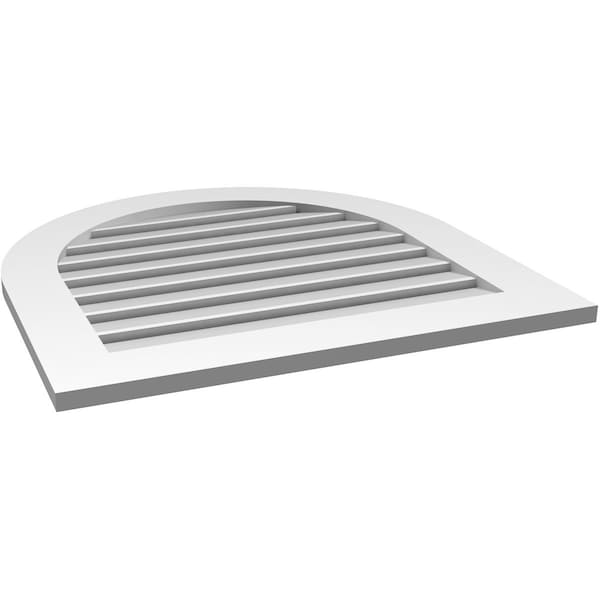 Ekena Millwork Round Top Surface Mount PVC Gable Vent: Functional, w/ 3-1/2"W x 1"P Standard Frame, 30"W x 30"H - GVPRT30X3001SF