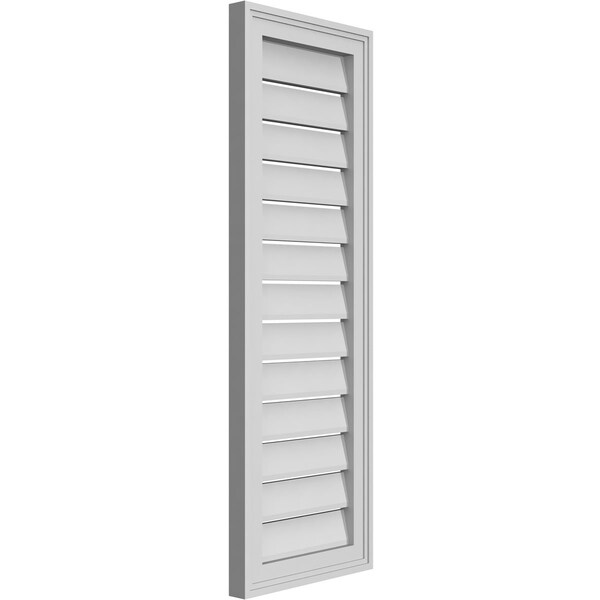 Ekena Millwork Vertical Surface Mount PVC Gable Vent: Functional, w/ 2"W x 1-1/2"P Brickmould Frame, 14"W x 40"H - GVPVE14X4002SF