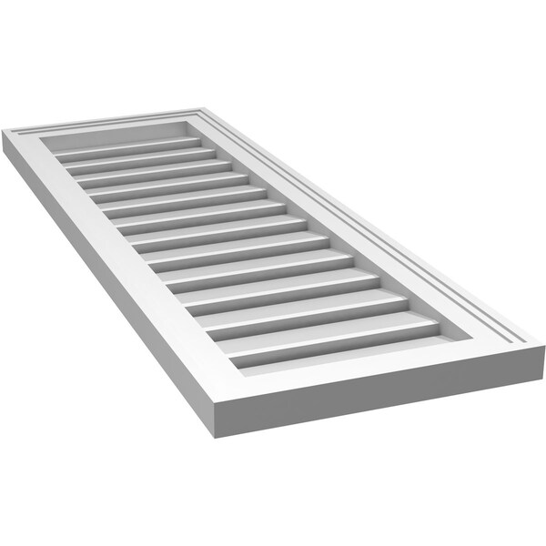 Ekena Millwork Vertical Surface Mount PVC Gable Vent: Functional, w/ 2"W x 1-1/2"P Brickmould Frame, 14"W x 40"H - GVPVE14X4002SF