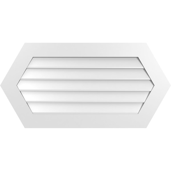 Ekena Millwork Half Round Surface Mount PVC Gable Vent w/ 3-1/2"W x 1"P Standard Frame, 42"W x 21"H - GVPHR42X2101SN