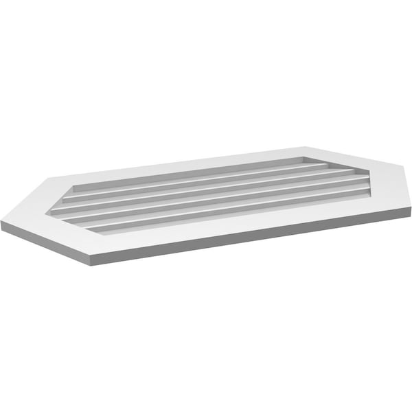 Ekena Millwork Half Round Surface Mount PVC Gable Vent w/ 3-1/2"W x 1"P Standard Frame, 42"W x 21"H - GVPHR42X2101SN