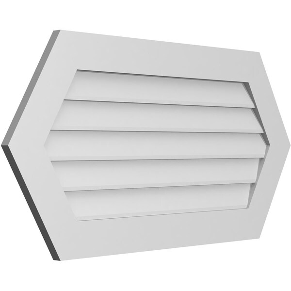 Ekena Millwork Half Round Surface Mount PVC Gable Vent w/ 3-1/2"W x 1"P Standard Frame, 42"W x 21"H - GVPHR42X2101SN