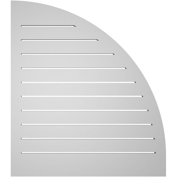 Ekena Millwork Quarter Round Top Left Surface Mount PVC Gable Vent w/ 2"W x 2"P Brickmould Sill Frame, 30"W x 34"H - GVPQL30X3403SF