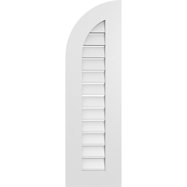 Ekena Millwork Quarter Round Top Left Surface Mount PVC Gable Vent w/ 3-1/2"W x 1"P Standard Frame, 12"W x 40"H - GVPQL12X4001SF