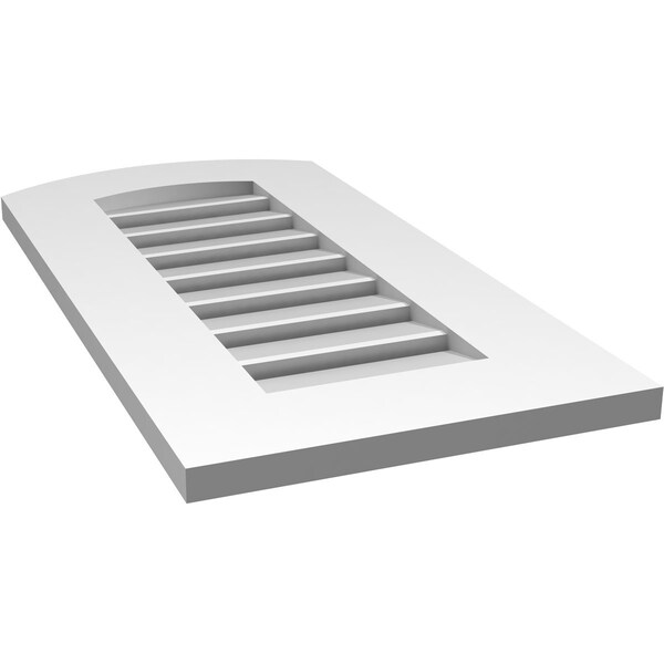 Ekena Millwork Arch Top Surface Mount PVC Gable Vent: Non-Functional, w/ 3-1/2"W x 1"P Standard Frame, 14"W x 26"H - GVPAR14X2601SN