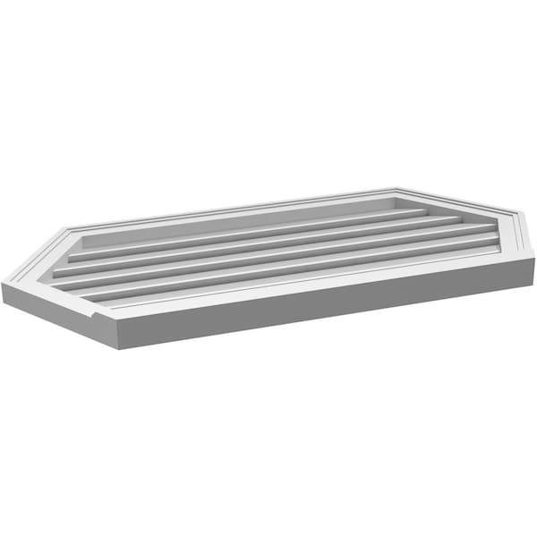 Ekena Millwork Half Round Surface Mount PVC Gable Vent: Functional, w/ 2"W x 2"P Brickmould Sill Frame, 40"W x 20"H - GVPHR40X2003SF