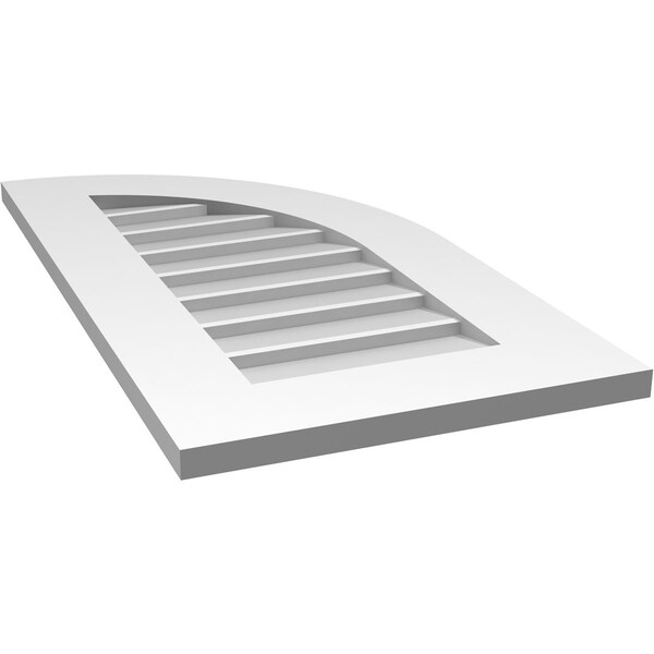 Ekena Millwork Quarter Round Top Right Surface Mount PVC Gable Vent w/ 3-1/2"W x 1"P Standard Frame, 16"W x 30"H - GVPQR16X3001SN