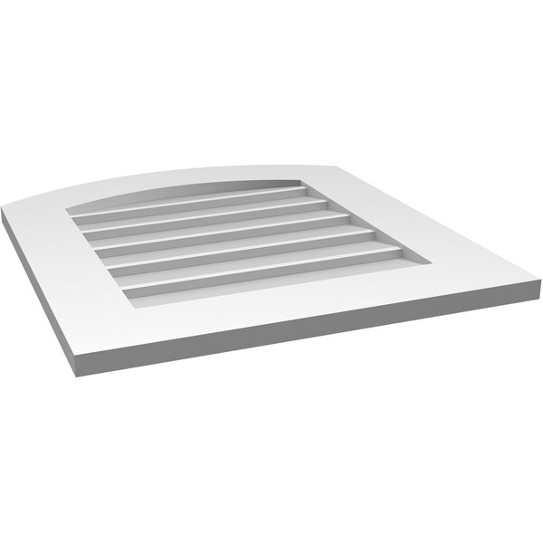 Ekena Millwork Arch Top Surface Mount PVC Gable Vent: Functional, w/ 3-1/2"W x 1"P Standard Frame, 22"W x 24"H - GVPAR22X2401SF