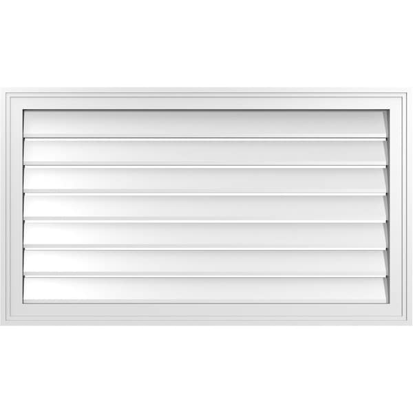Ekena Millwork Vertical Surface Mount PVC Gable Vent: Functional, w/ 2"W x 1-1/2"P Brickmould Frame, 38"W x 22"H - GVPVE38X2202SF