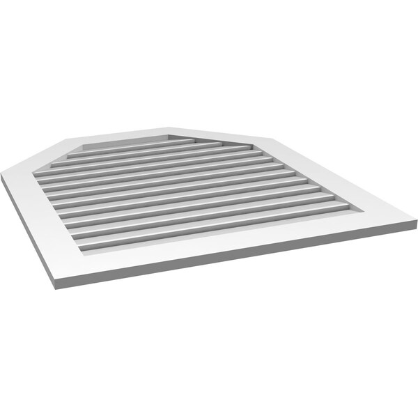 Ekena Millwork Octagonal Top Surface Mount PVC Gable Vent: Functional, w/ 3-1/2"W x 1"P Standard Frame, 36"W x 40"H - GVPOT36X4001SF