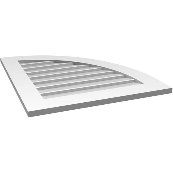Ekena Millwork Quarter Round Top Right Surface Mount PVC Gable Vent w/ 3-1/2"W x 1"P Standard Frame, 26"W x 30"H - GVPQR26X3001SN