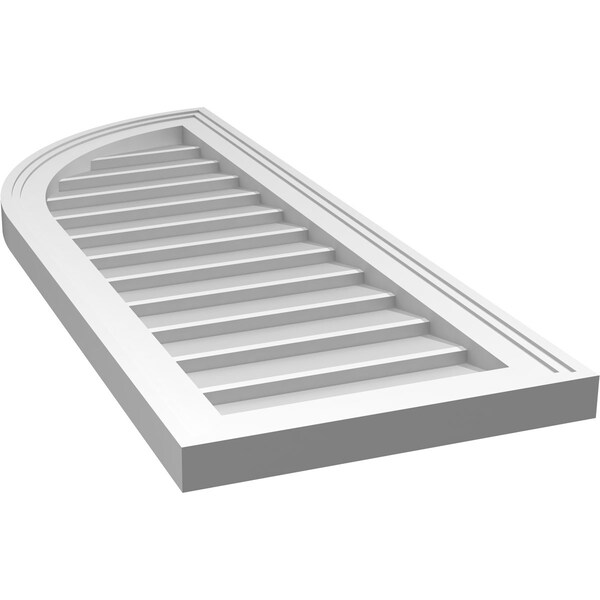 Ekena Millwork Quarter Round Top Left Surface Mount PVC Gable Vent w/ 2"W x 1-1/2"P Brickmould Frame, 14"W x 36"H - GVPQL14X3602SN