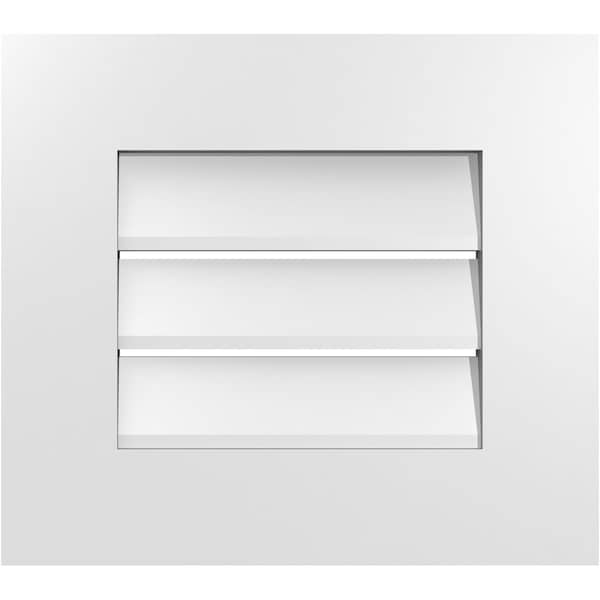 Ekena Millwork Vertical Surface Mount PVC Gable Vent: Functional, w/ 3-1/2"W x 1"P Standard Frame, 18"W x 16"H - GVPVE18X1601SF