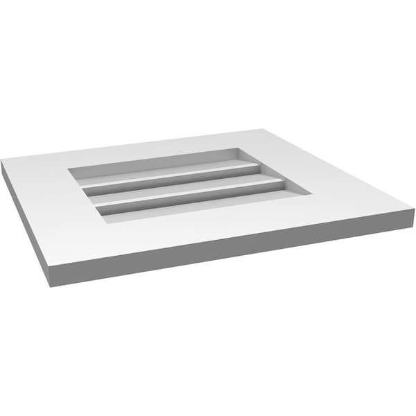 Ekena Millwork Vertical Surface Mount PVC Gable Vent: Functional, w/ 3-1/2"W x 1"P Standard Frame, 18"W x 16"H - GVPVE18X1601SF