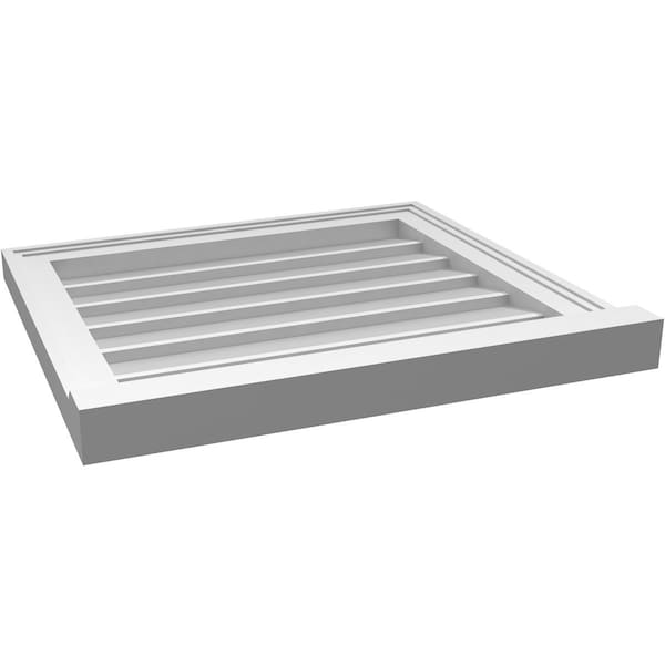 Ekena Millwork Vertical Surface Mount PVC Gable Vent w/ 2"W x 2"H , Brickmould Sill Frame, 22"W x 20"H - GVPVE22X2003SN
