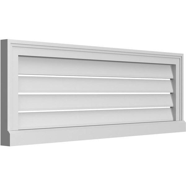 Ekena Millwork Vertical Surface Mount PVC Gable Vent: Functional, w/ 2"W x 2"P Brickmould Sill Frame, 40"W x 14"H - GVPVE40X1403SF