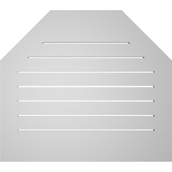 Ekena Millwork Octagonal Top Surface Mount PVC Gable Vent: Functional, w/ 3-1/2"W x 1"P Standard Frame, 34"W x 30"H - GVPOT34X3001SF