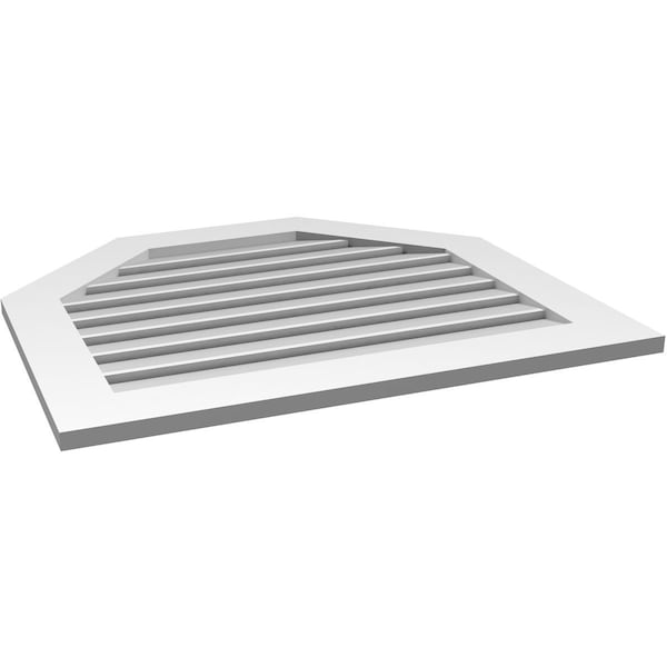 Ekena Millwork Octagonal Top Surface Mount PVC Gable Vent: Functional, w/ 3-1/2"W x 1"P Standard Frame, 34"W x 30"H - GVPOT34X3001SF