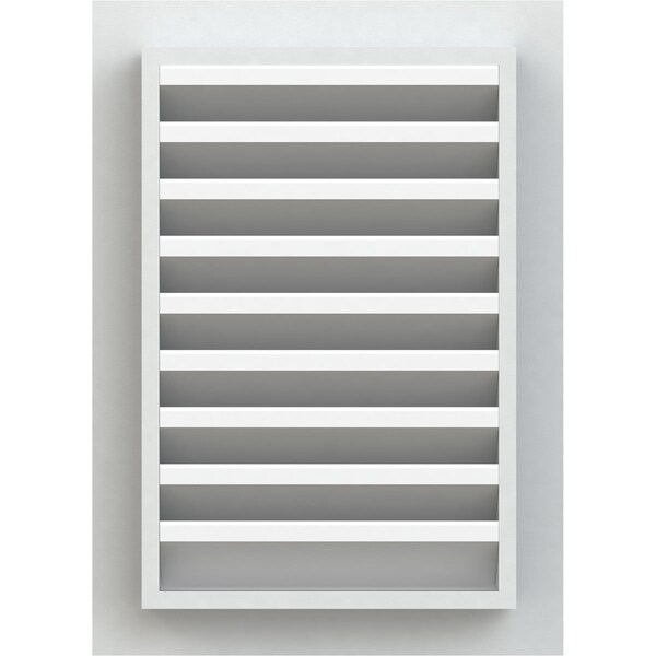Ekena Millwork Vertical Gable Vent Functional, PVC Gable Vent w/ 1" x 4" Flat Trim Frame, 28"W x 22"H - GVPVE28X2201FUN