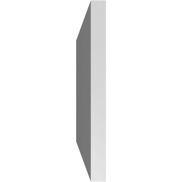Ekena Millwork Vertical Surface Mount PVC Gable Vent: Non-Functional, w/ 3-1/2"W x 1"P Standard Frame, 26"W x 12"H - GVPVE26X1201SN
