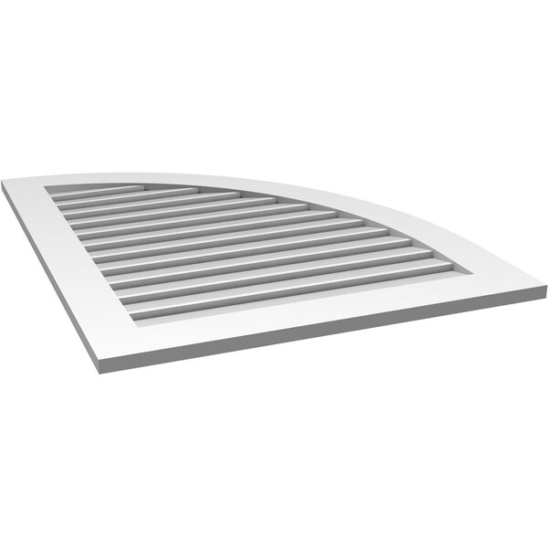 Ekena Millwork Quarter Round Top Right Surface Mount PVC Gable Vent w/ 3-1/2"W x 1"P Standard Frame, 32"W x 40"H - GVPQR32X4001SF