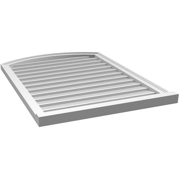 Ekena Millwork Arch Top Surface Mount PVC Gable Vent: Functional, w/ 2"W x 2"P Brickmould Sill Frame, 30"W x 40"H - GVPAR30X4003SF