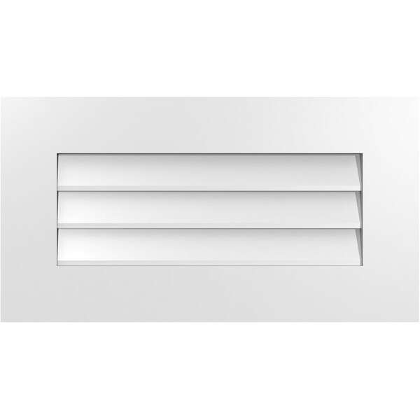 Ekena Millwork Vertical Surface Mount PVC Gable Vent: Non-Functional, w/ 3-1/2"W x 1"P Standard Frame, 26"W x 14"H - GVPVE26X1401SN