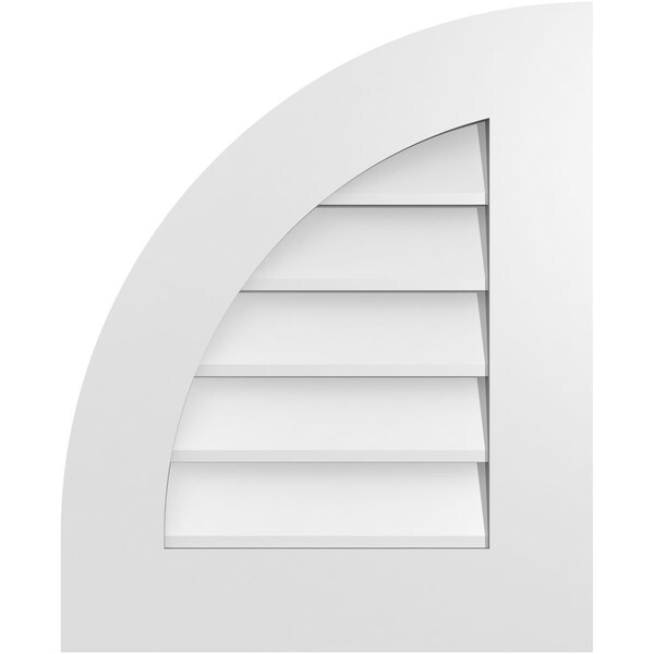 Ekena Millwork Quarter Round Top Left Surface Mount PVC Gable Vent w/ 3-1/2"W x 1"P Standard Frame, 18"W x 22"H - GVPQL18X2201SN
