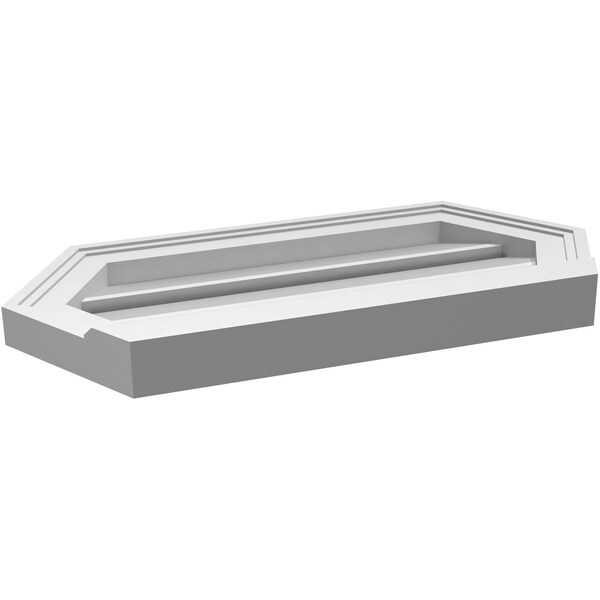 Ekena Millwork Half Round Surface Mount PVC Gable Vent: Functional, w/ 2"W x 2"P Brickmould Sill Frame, 24"W x 12"H - GVPHR24X1203SF