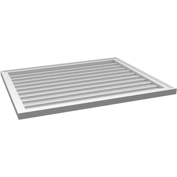 Ekena Millwork Vertical Surface Mount PVC Gable Vnt: Non-Functional, w/2"W x 1-1/2"H, Brickmould Frame, 40"W x 32"H - GVPVE40X3202SN