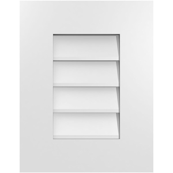 Ekena Millwork Vertical Surface Mount PVC Gable Vent: Non-Functional, w/ 3-1/2"W x 1"P Standard Frame, 14"W x 18"H - GVPVE14X1801SN