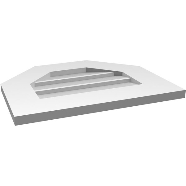 Ekena Millwork Octagonal Top Surface Mount PVC Gable Vent w/ 3-1/2"W x 1"P Standard Frame, 20"W x 16"H - GVPOT20X1601SN