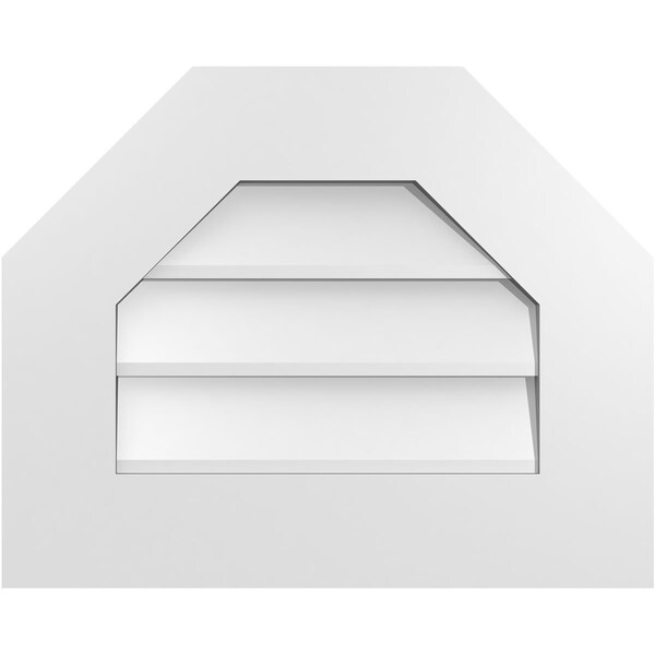 Ekena Millwork Octagonal Top Surface Mount PVC Gable Vent w/ 3-1/2"W x 1"P Standard Frame, 20"W x 16"H - GVPOT20X1601SN