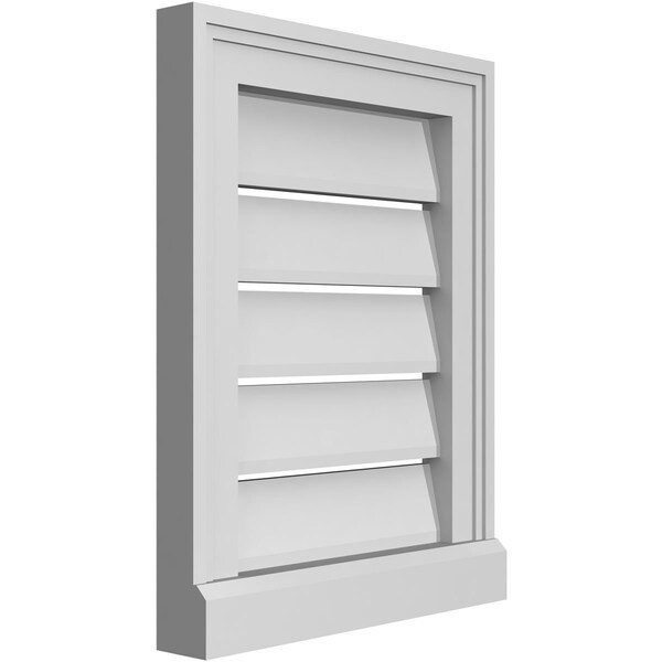 Ekena Millwork Vertical Surface Mount PVC Gable Vent: Functional, w/ 2"W x 2"P Brickmould Sill Frame, 14"W x 18"H - GVPVE14X1803SF