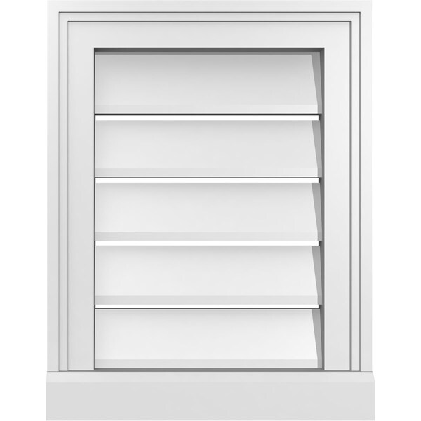 Ekena Millwork Vertical Surface Mount PVC Gable Vent: Functional, w/ 2"W x 2"P Brickmould Sill Frame, 14"W x 18"H - GVPVE14X1803SF