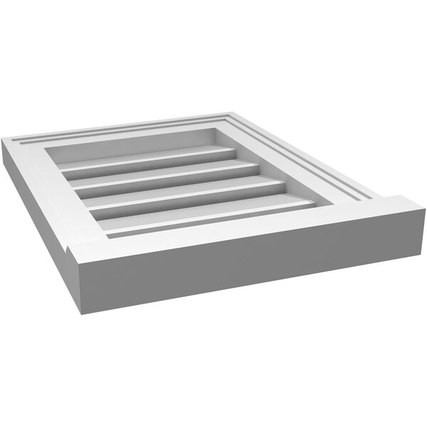 Ekena Millwork Vertical Surface Mount PVC Gable Vent: Functional, w/ 2"W x 2"P Brickmould Sill Frame, 14"W x 18"H - GVPVE14X1803SF