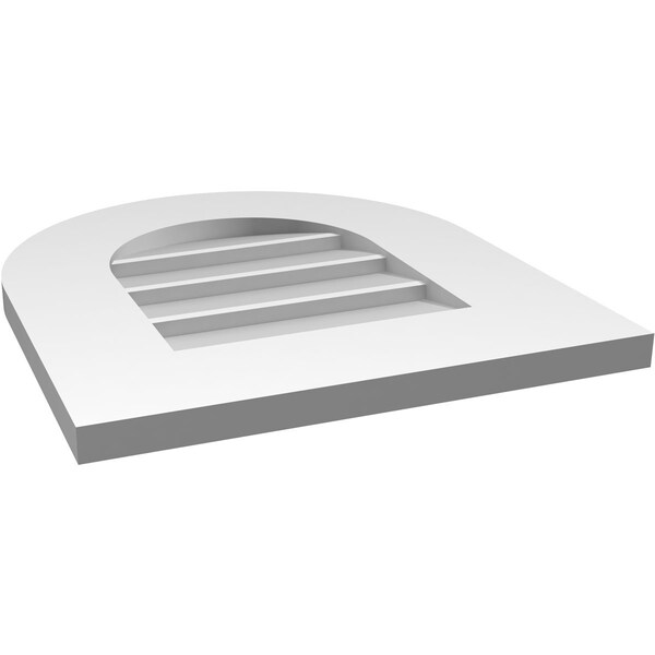 Ekena Millwork Round Top Surface Mount PVC Gable Vent: Non-Functional, w/ 3-1/2"W x 1"P Standard Frame, 16"W x 18"H - GVPRT16X1801SN